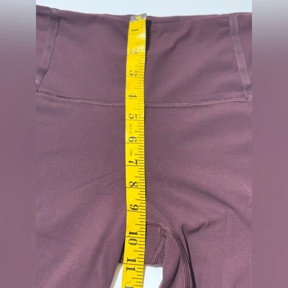 ATHLETA Leggings Women's Medium Burgundy Vitality Stash Pocket 7/8 S Tight Mesh - Picture 9 of 15